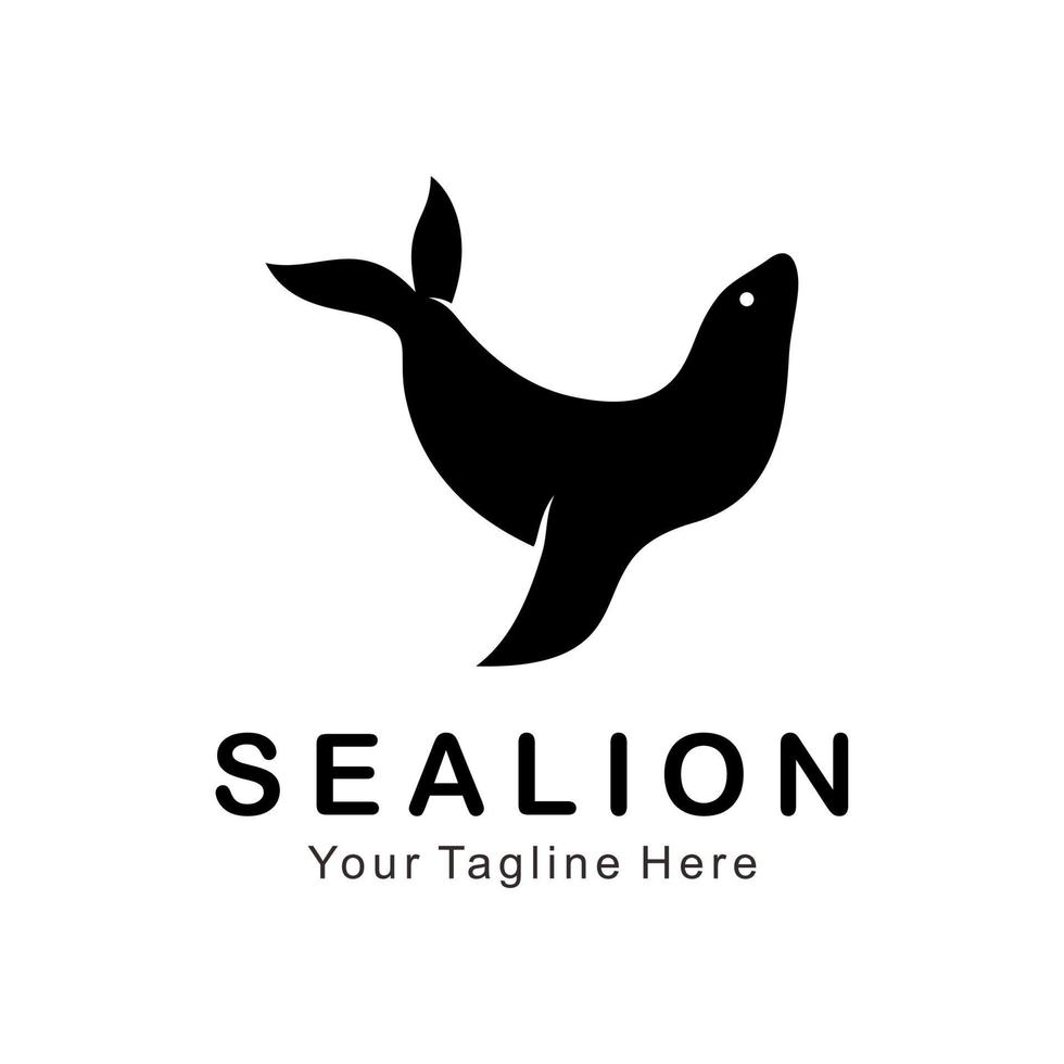 logotipo de león marino vector