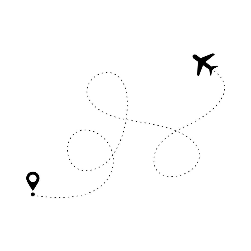 airplane route pin vector