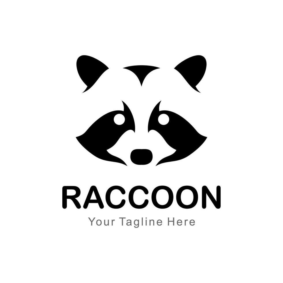 raccoon head logo vector