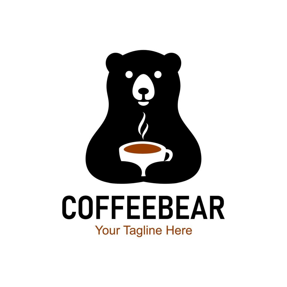 logotipo de oso de café vector