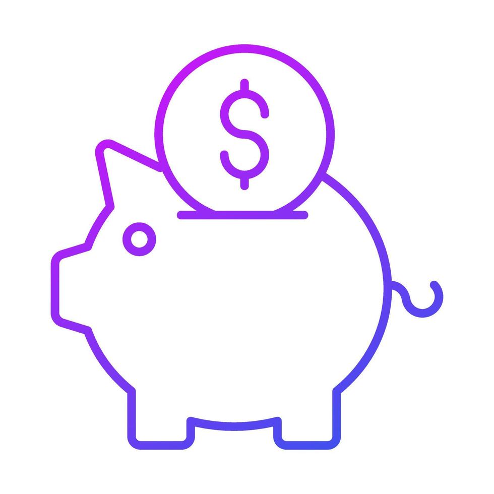 piggy bank Finance Related Vector Line Icon. Editable Stroke Pixel Perfect.