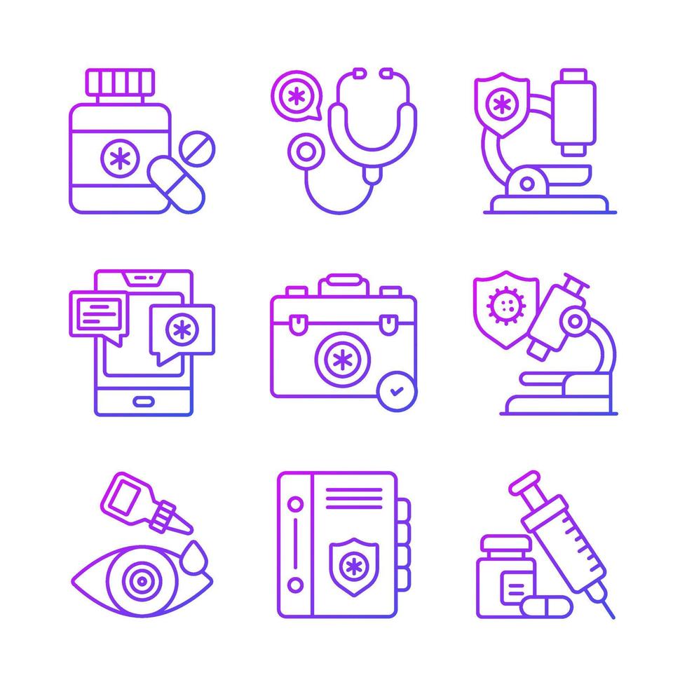 Set of Medical and Healthcare, vector icons. Premium quality symbols.