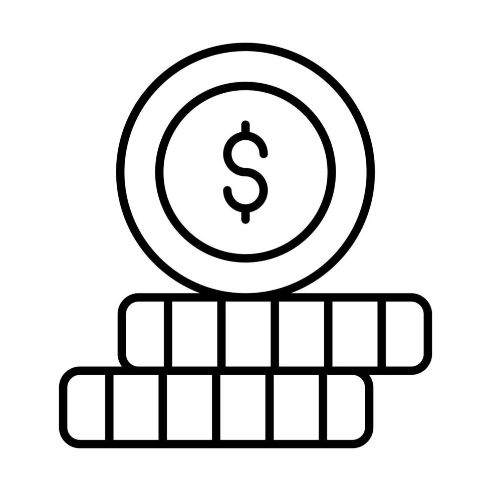 coins Finance Related Vector Line Icon. Editable Stroke Pixel Perfect.