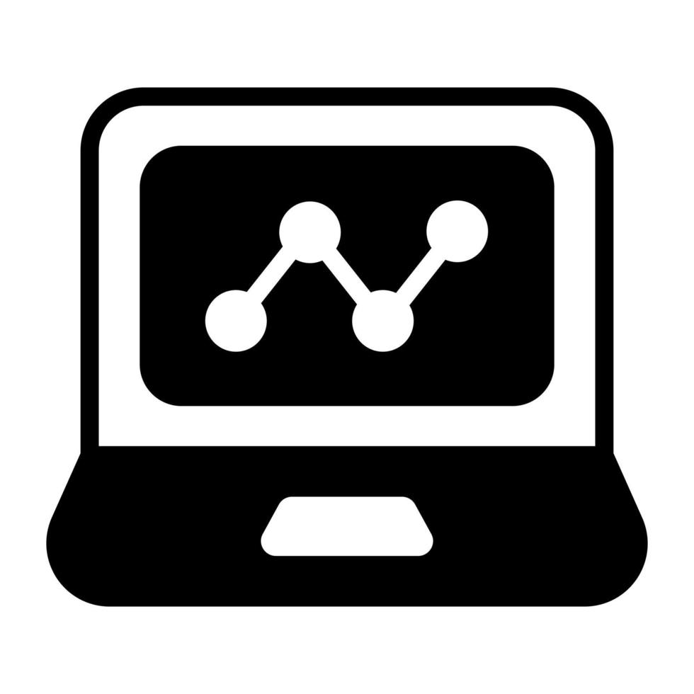 laptop Finance Related Vector Line Icon. Editable Stroke Pixel Perfect.