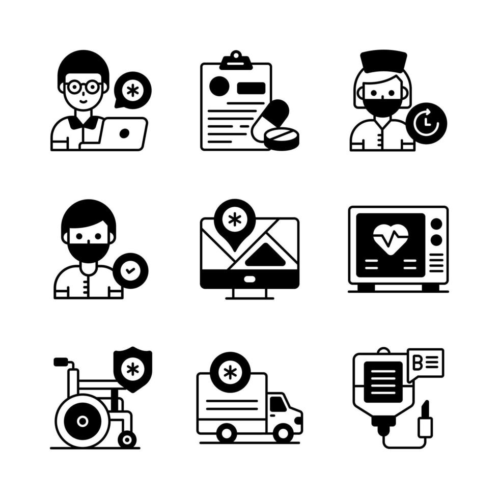 Set of Medical and Healthcare, vector icons. Premium quality symbols.