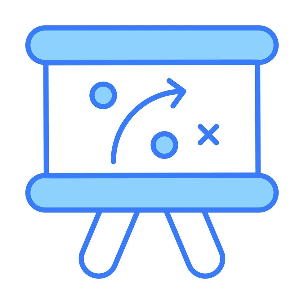 strategies board Related Vector Line Icon. Editable Stroke Pixel Perfect.