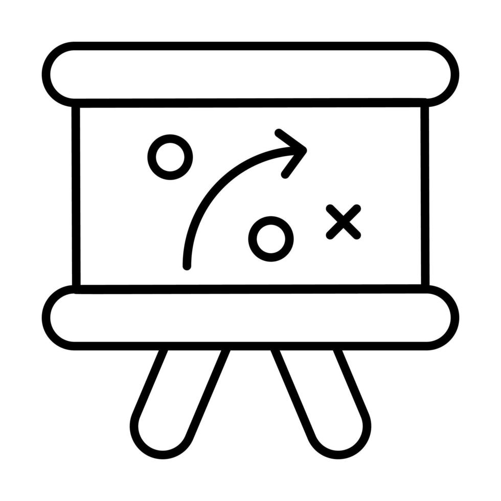 strategies board Related Vector Line Icon. Editable Stroke Pixel Perfect.