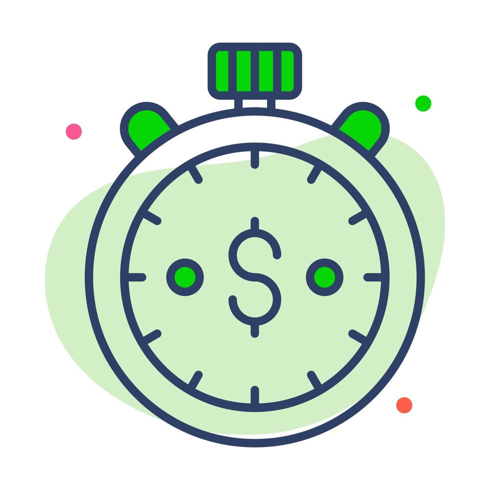 stopwatch Finance Related Vector Line Icon. Editable Stroke Pixel Perfect.