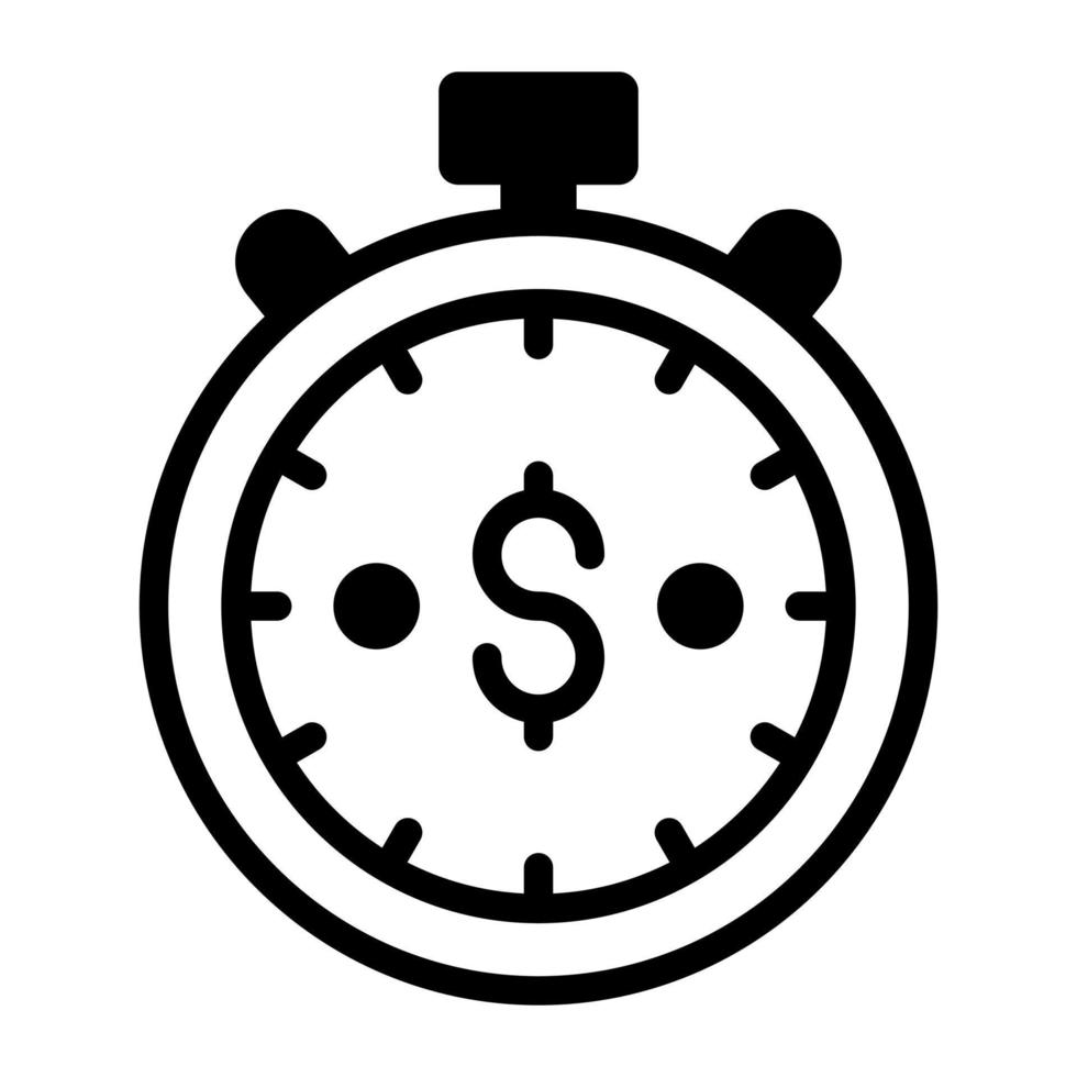 stopwatch Finance Related Vector Line Icon. Editable Stroke Pixel Perfect.