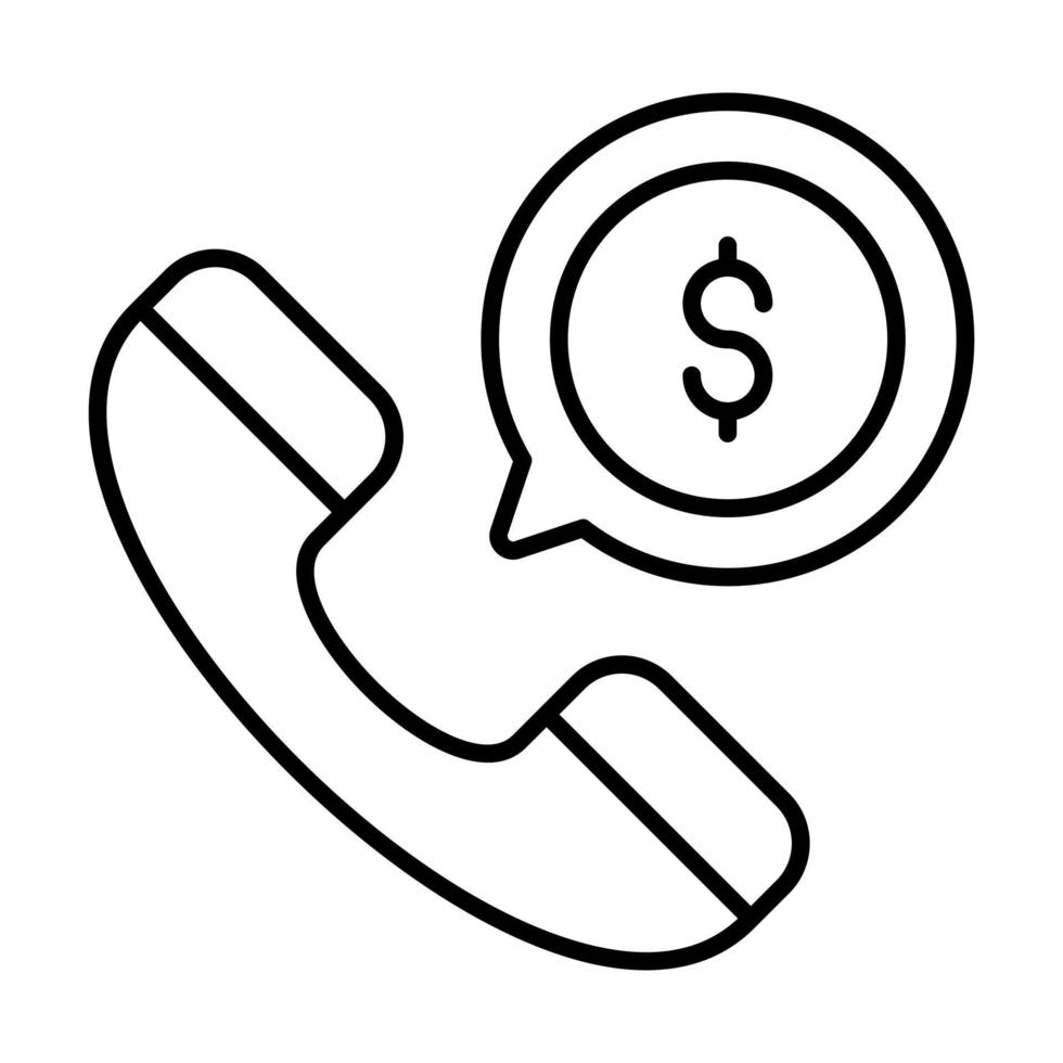 financial call Finance Related Vector Line Icon. Editable Stroke Pixel Perfect.