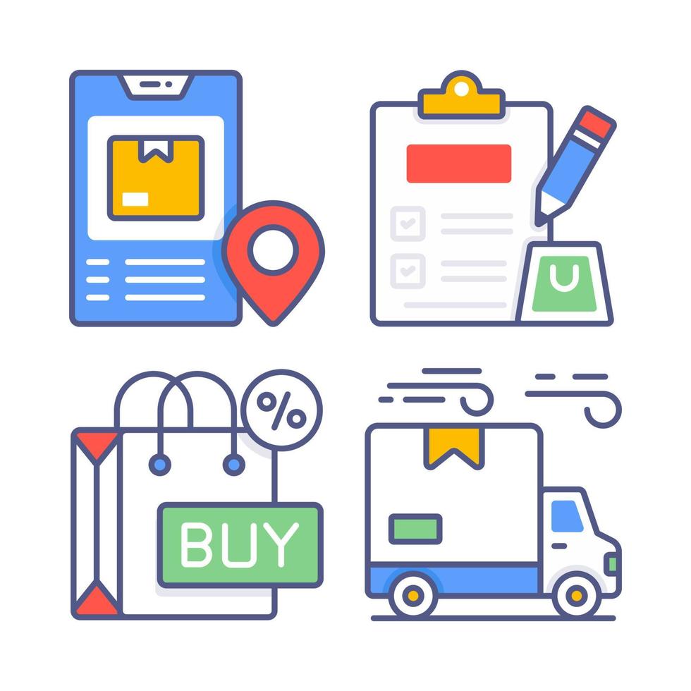 Shopping and E-commerce, Simple vector illustration.