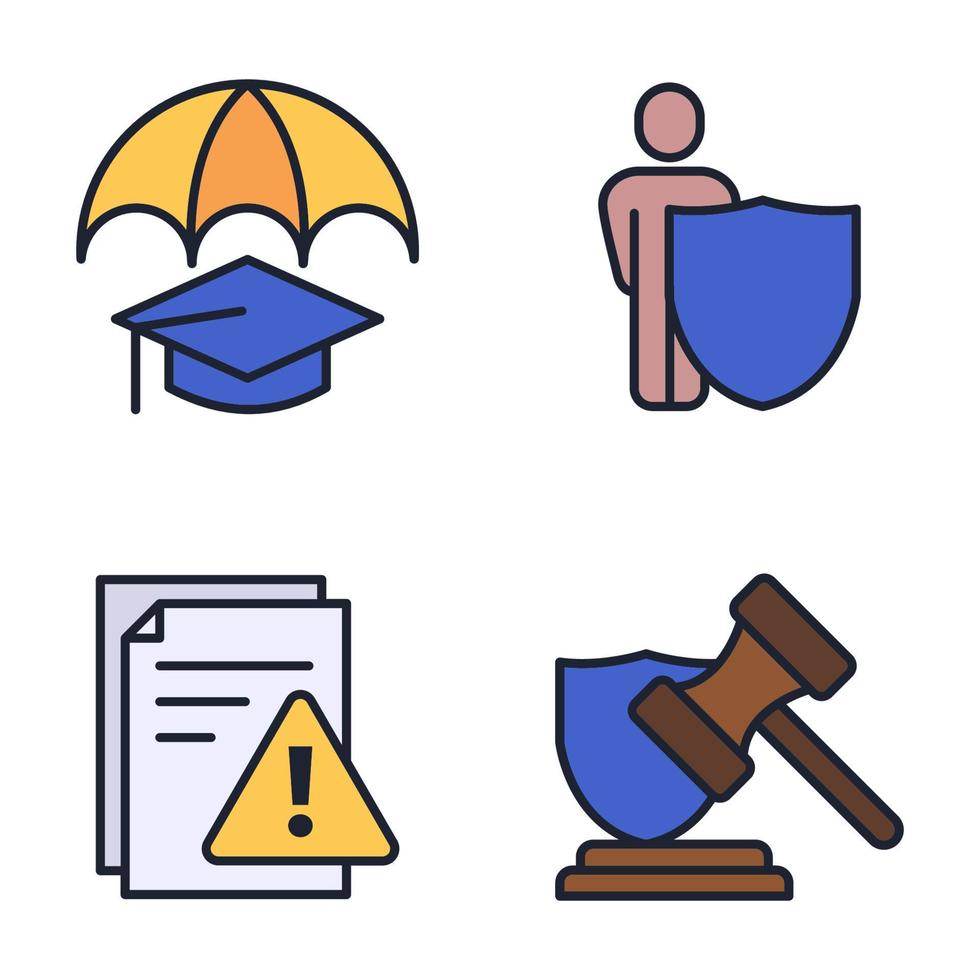 insurance set icon symbol template for graphic and web design collection logo vector illustration