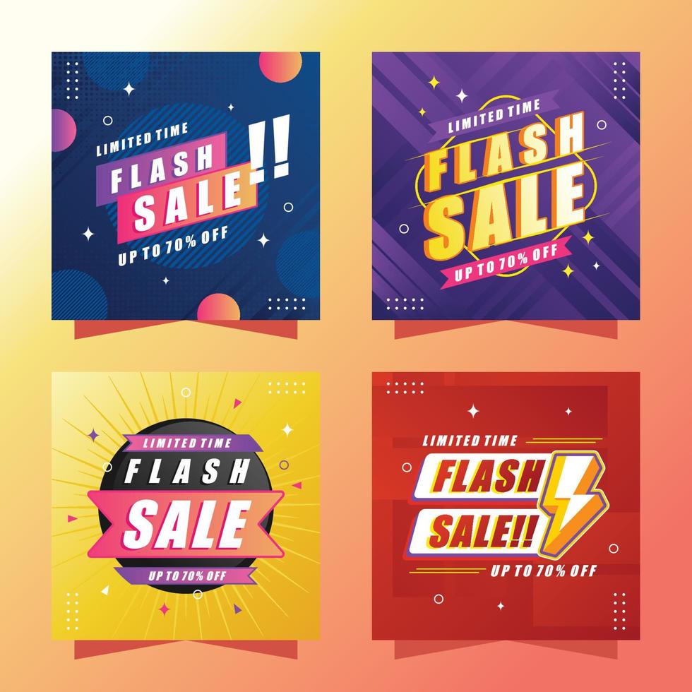 venta flash publicación en redes sociales vector