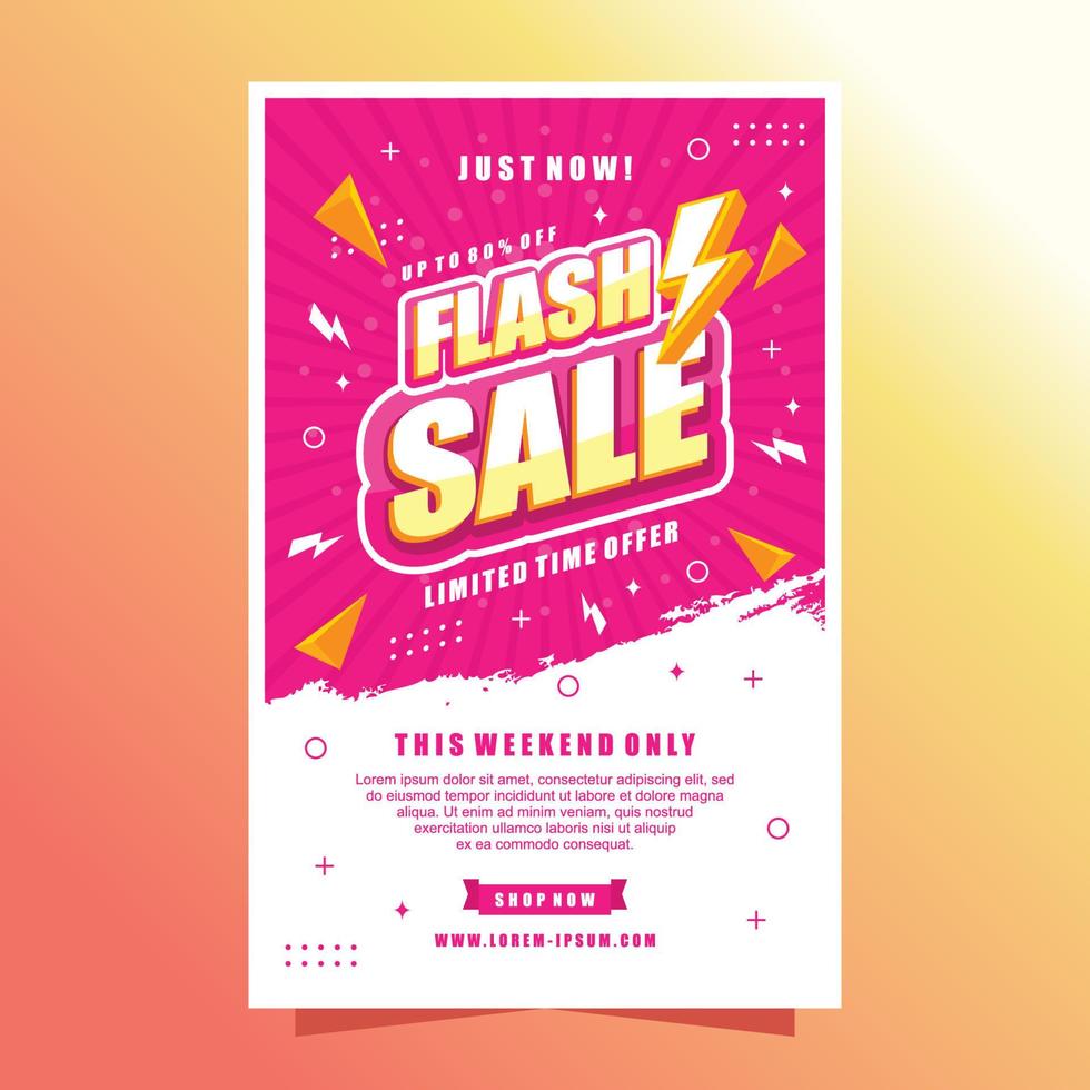 Flash Sale Poster Template vector