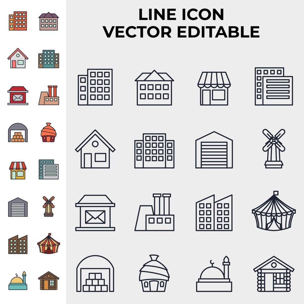 Building set icon symbol template for graphic and web design collection logo vector illustration