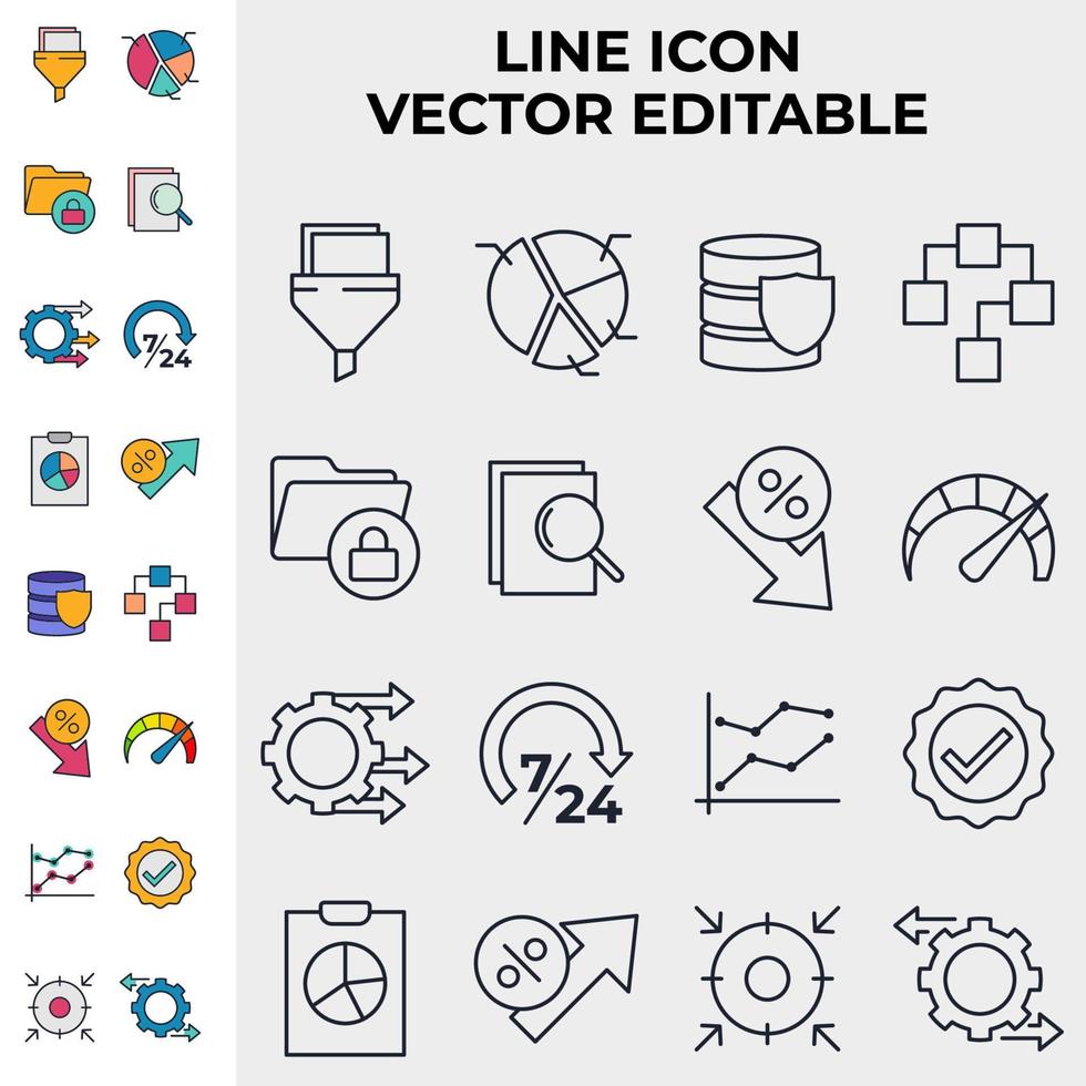 data analysis set icon symbol template for graphic and web design collection logo vector illustration