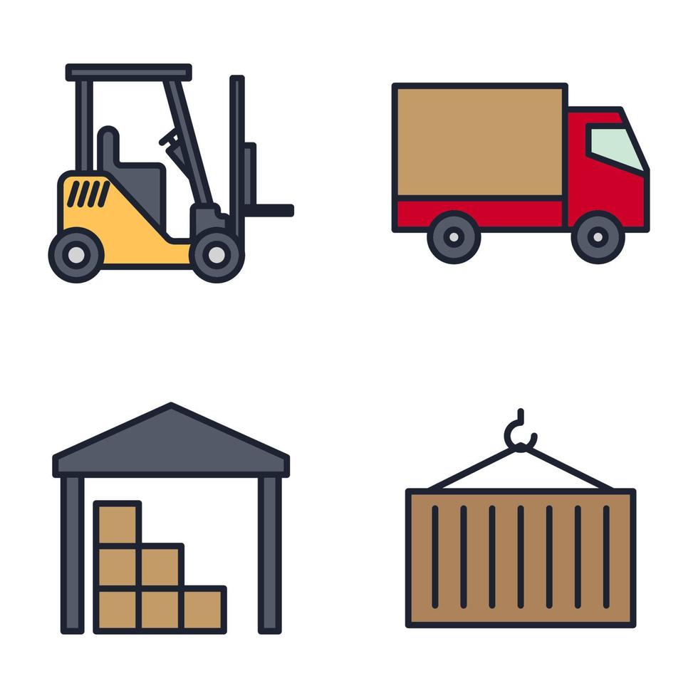 Shipping delivery set icon symbol template for graphic and web design collection logo vector illustration