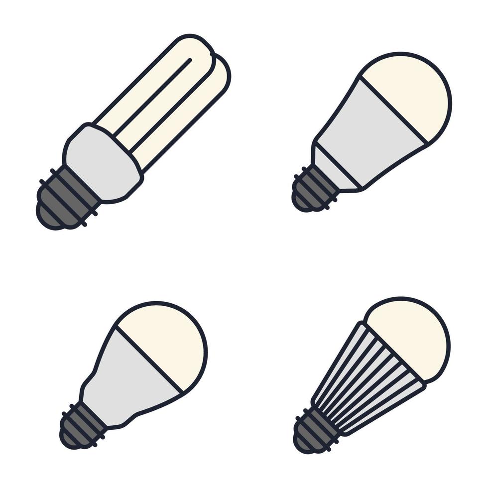 Light Bulb set icon symbol template for graphic and web design collection logo vector illustration