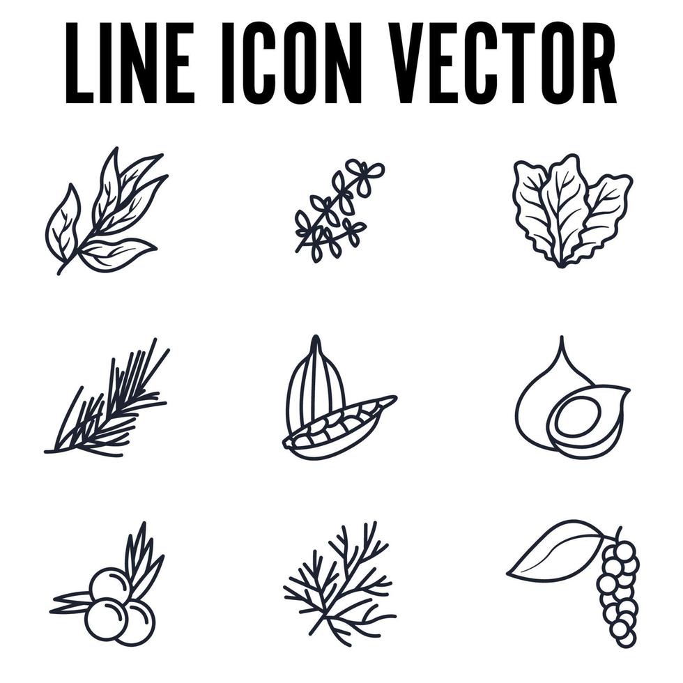 Spices, condiments and herbs elements set icon symbol template for graphic and web design collection logo vector illustration