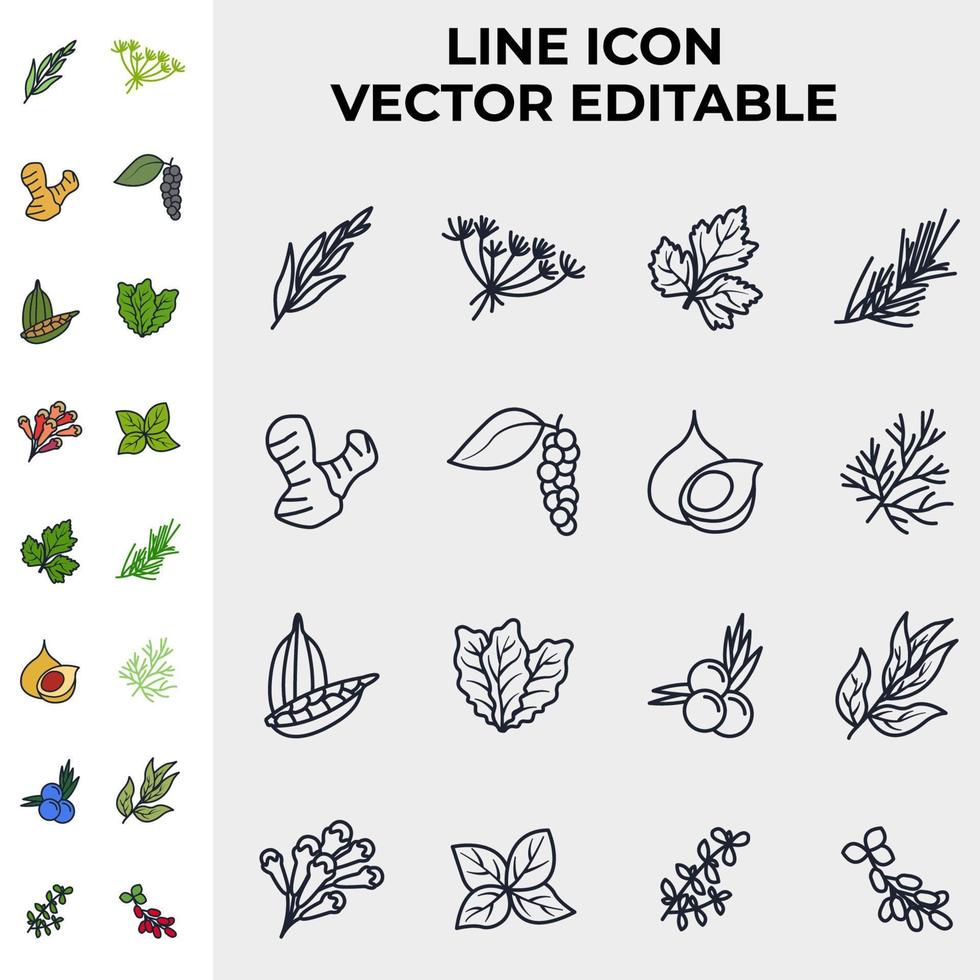 Spices, condiments and herbs elements set icon symbol template for graphic and web design collection logo vector illustration