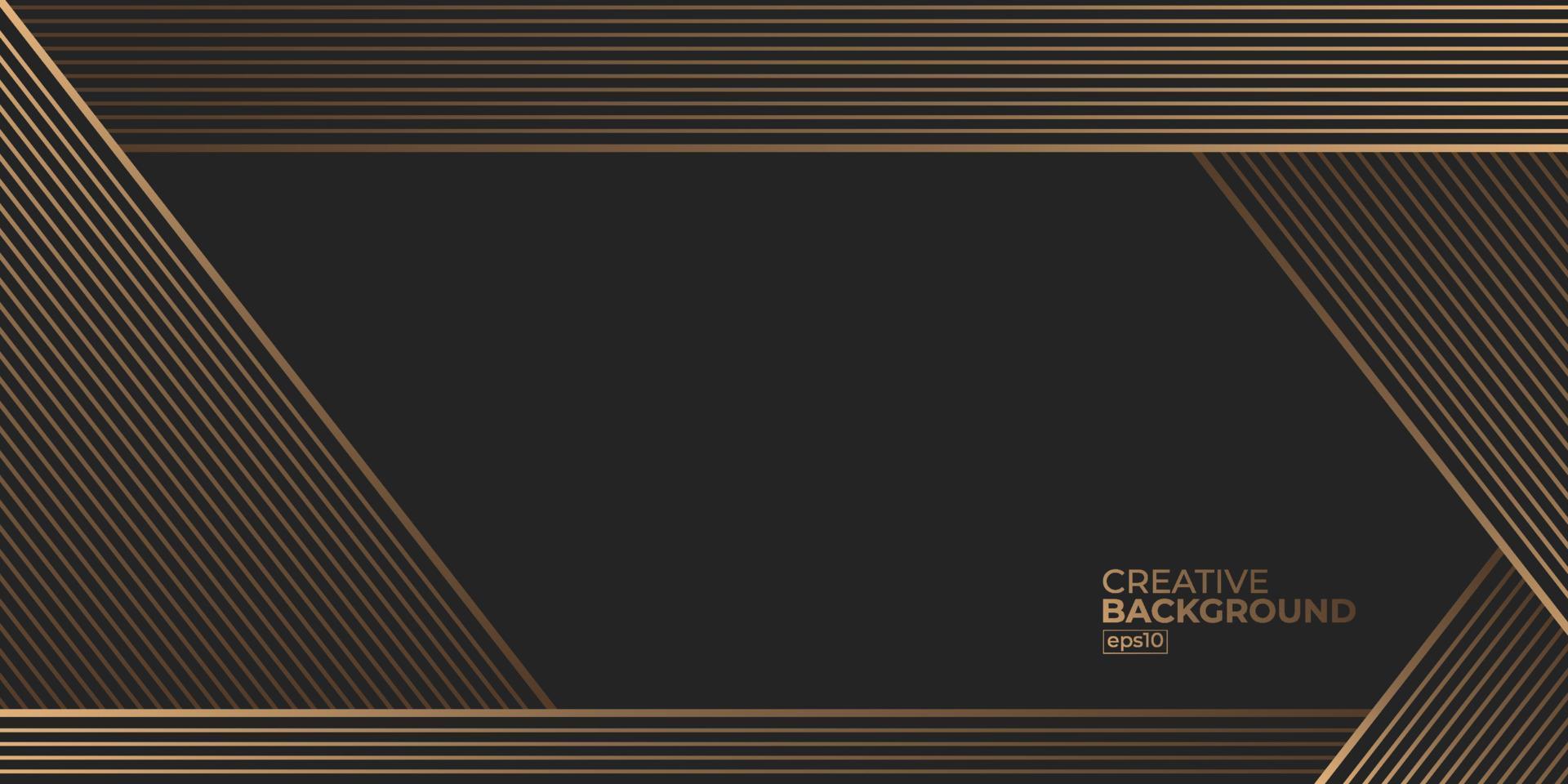 Black abstract background lines tech geometric modern dynamic shape with gold light vector illustration.