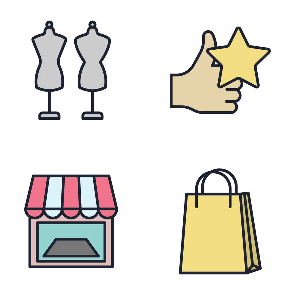 market shopping mall set icon symbol template for graphic and web design collection logo vector illustration