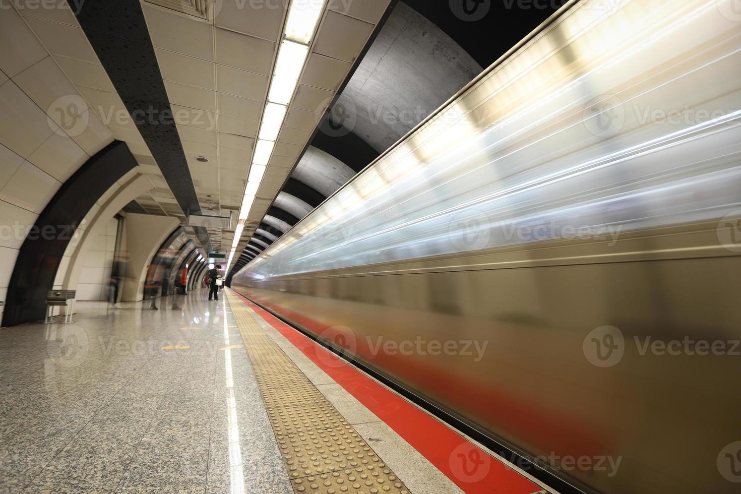 Metro moving in a Station photo