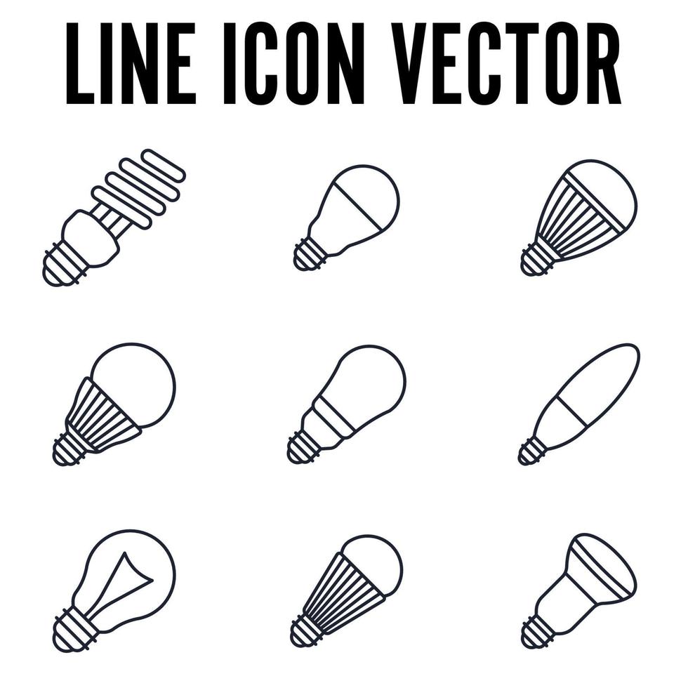 Light Bulb set icon symbol template for graphic and web design collection logo vector illustration