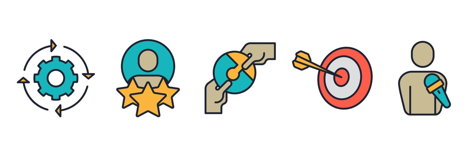Headhunting And Recruiting set icon symbol template for graphic and web design collection logo vector illustration