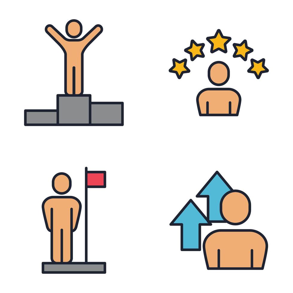 la gente de negocios establece una plantilla de símbolo de icono para la ilustración de vector de logotipo de colección de diseño gráfico y web