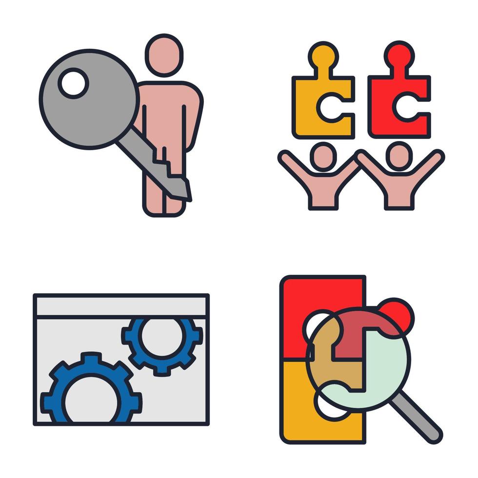 Business teamwork set icon symbol template for graphic and web design collection logo vector illustration