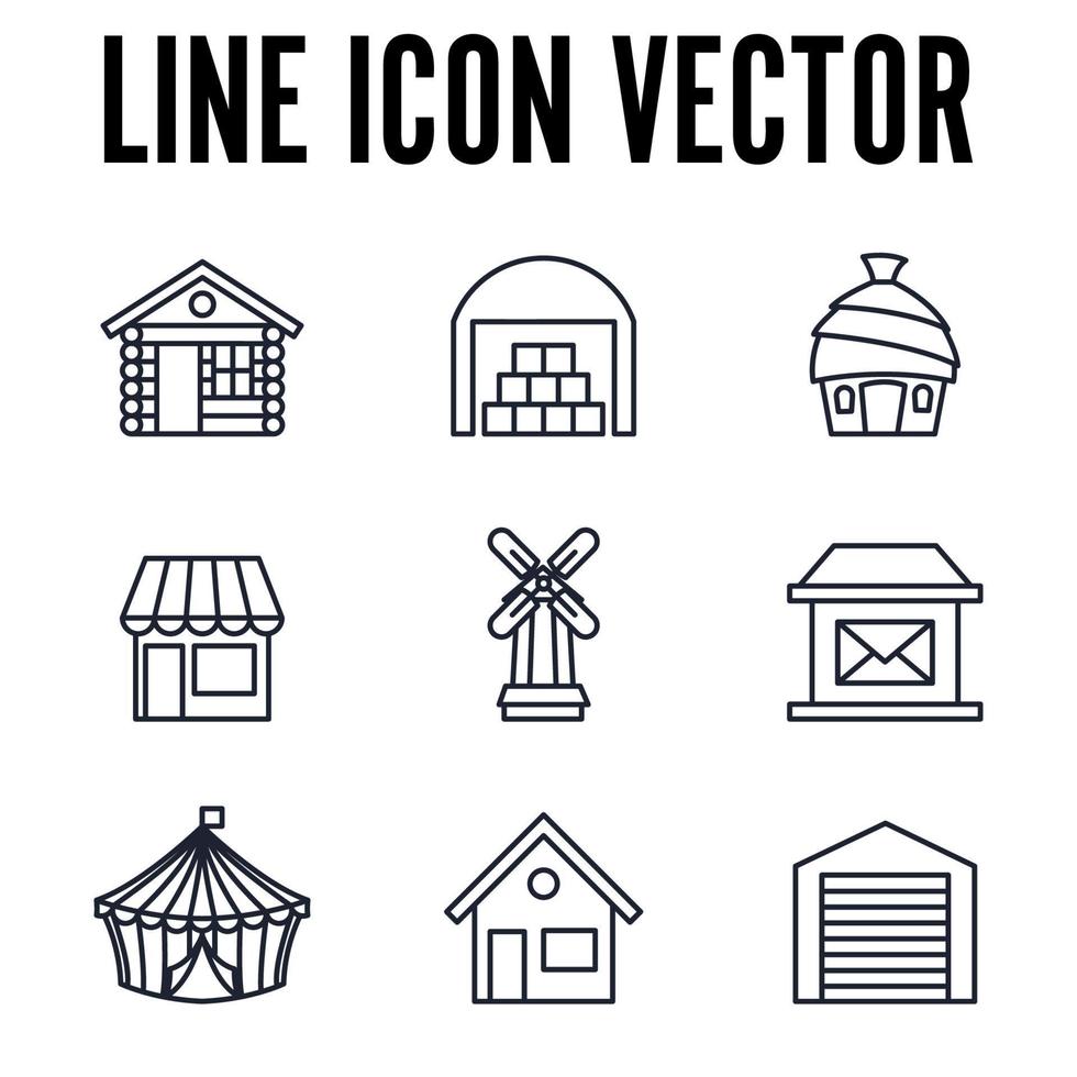 Building set icon symbol template for graphic and web design collection logo vector illustration