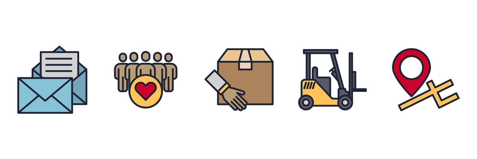 Shipping delivery set icon symbol template for graphic and web design collection logo vector illustration