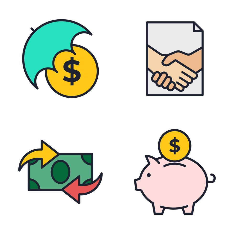 money finance payment set icon symbol template for graphic and web design collection logo vector illustration