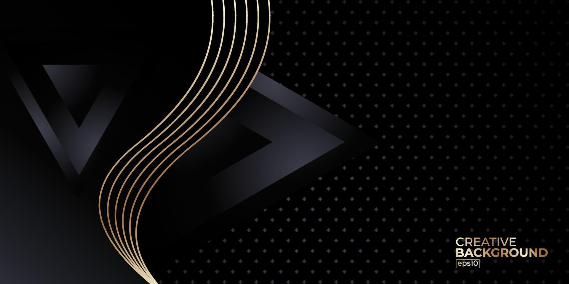 Black premium abstract background with luxury gradient geometric elements. Rich background for exclusive design. vector