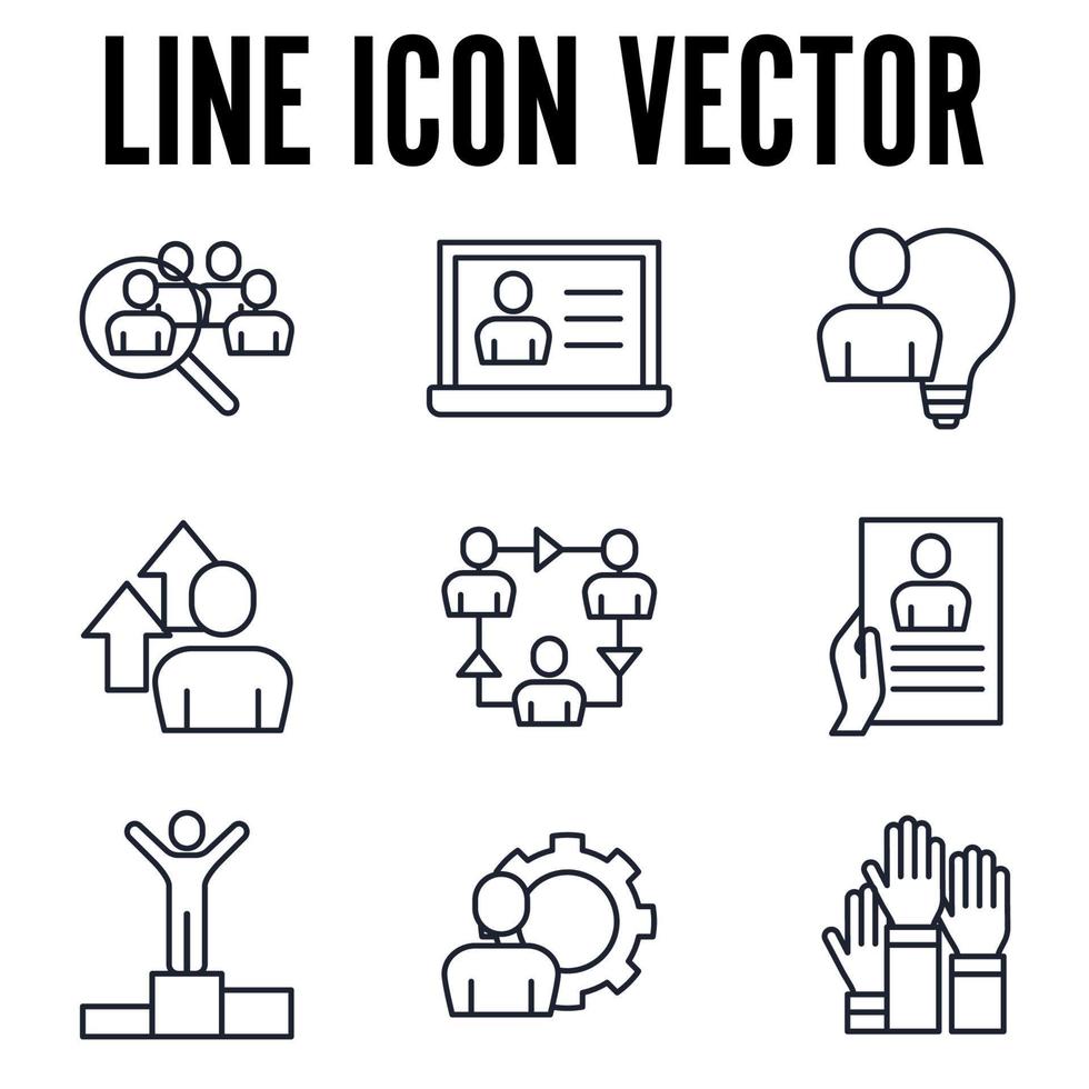 la gente de negocios establece una plantilla de símbolo de icono para la ilustración de vector de logotipo de colección de diseño gráfico y web