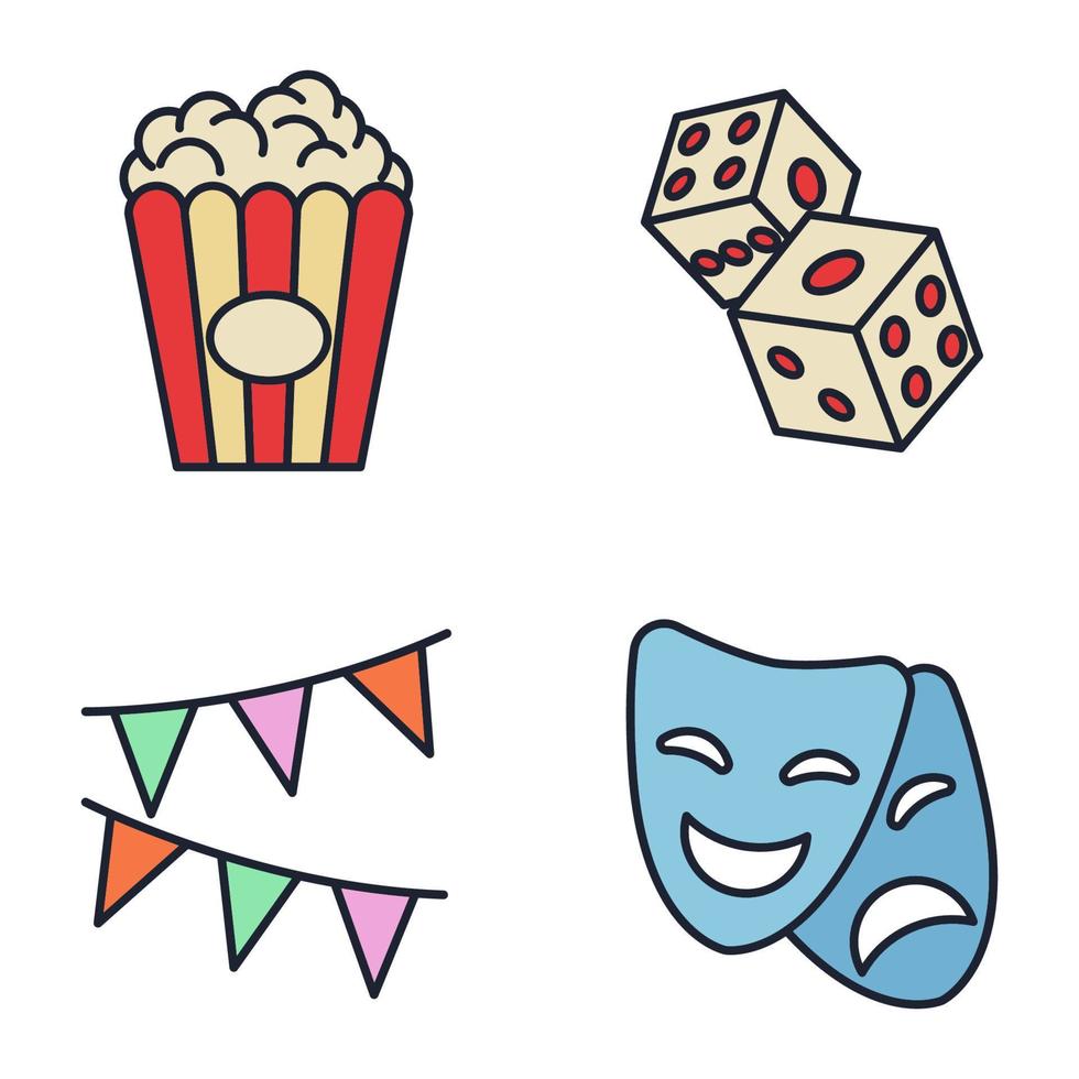 carnaval. plantilla de símbolo de icono de conjunto de parque de atracciones para ilustración de vector de logotipo de colección de diseño gráfico y web