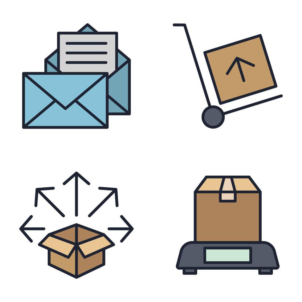 plantilla de símbolo de icono de conjunto de entrega de envío para ilustración de vector de logotipo de colección de diseño gráfico y web