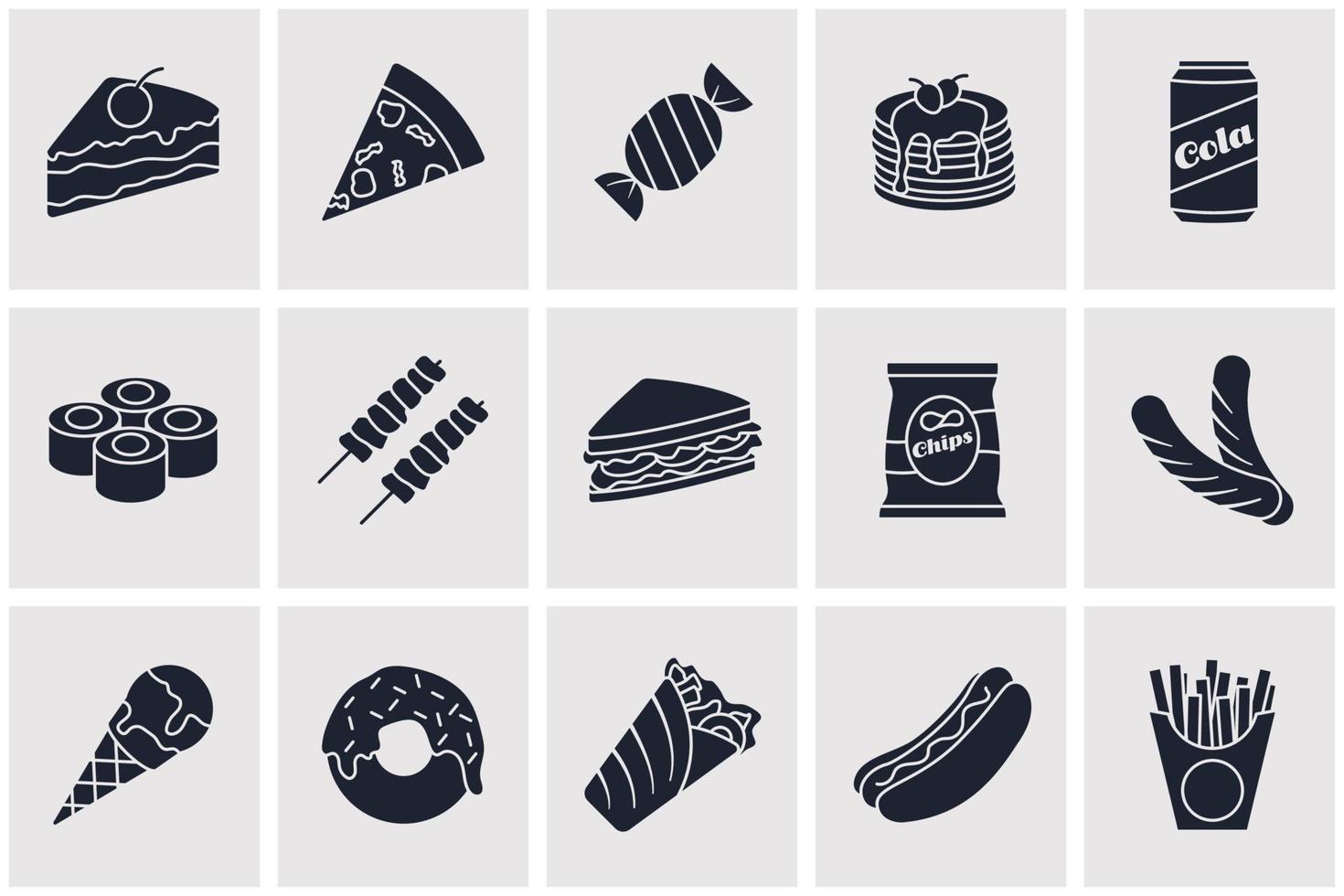 plantilla de símbolo de icono de conjunto de comida rápida para ilustración de vector de logotipo de colección de diseño gráfico y web