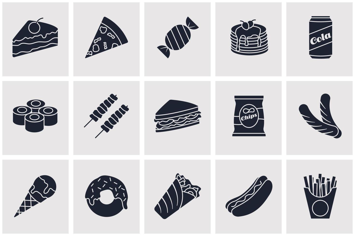 fast food set icon symbol template for graphic and web design collection logo vector illustration