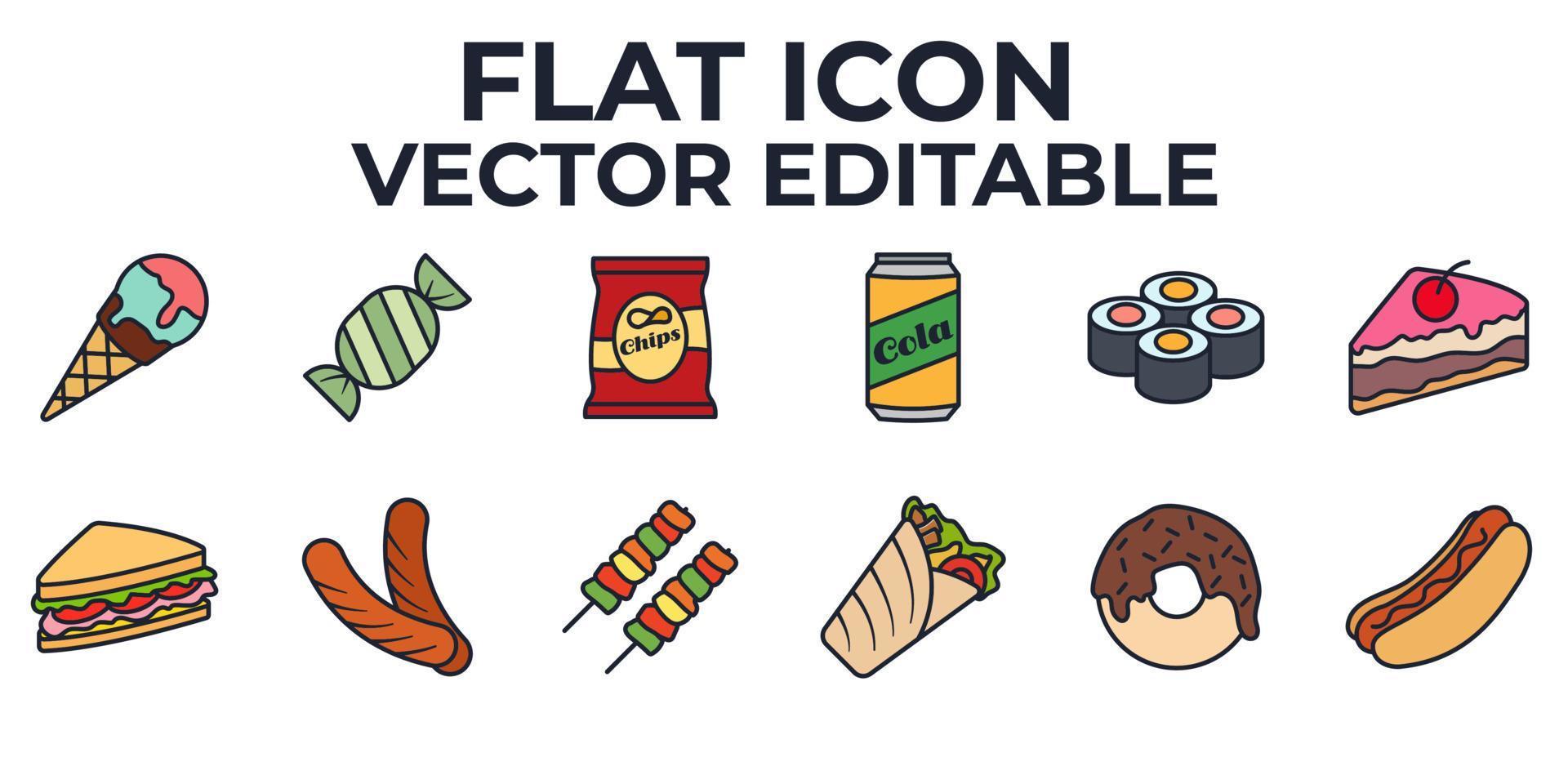 fast food set icon symbol template for graphic and web design collection logo vector illustration
