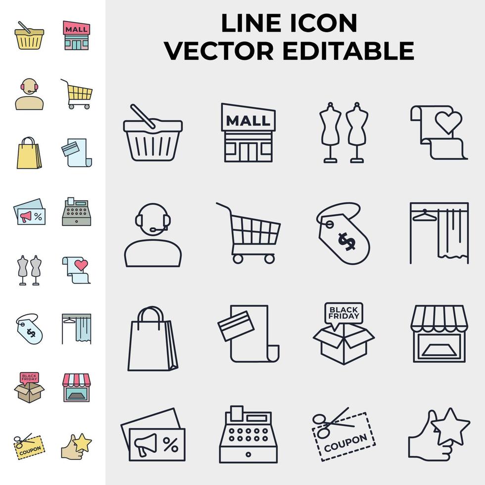 market shopping mall set icon symbol template for graphic and web design collection logo vector illustration