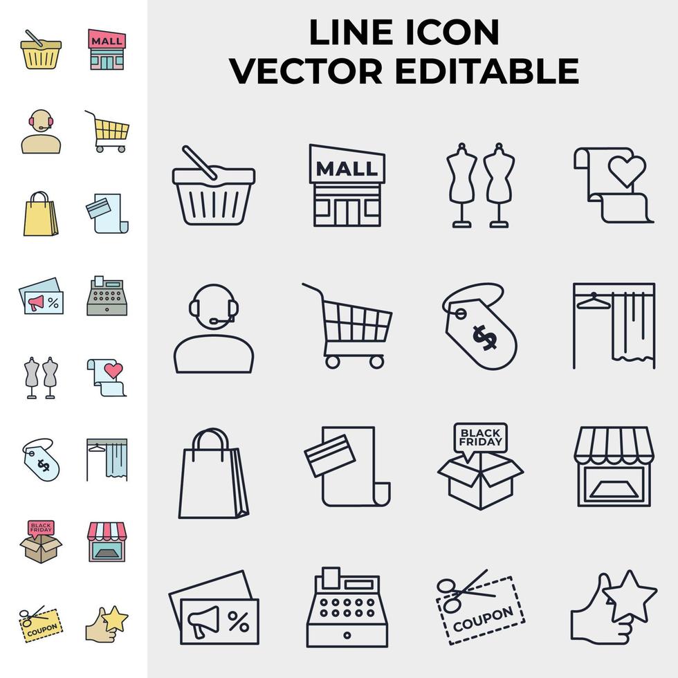 market shopping mall set icon symbol template for graphic and web design collection logo vector illustration