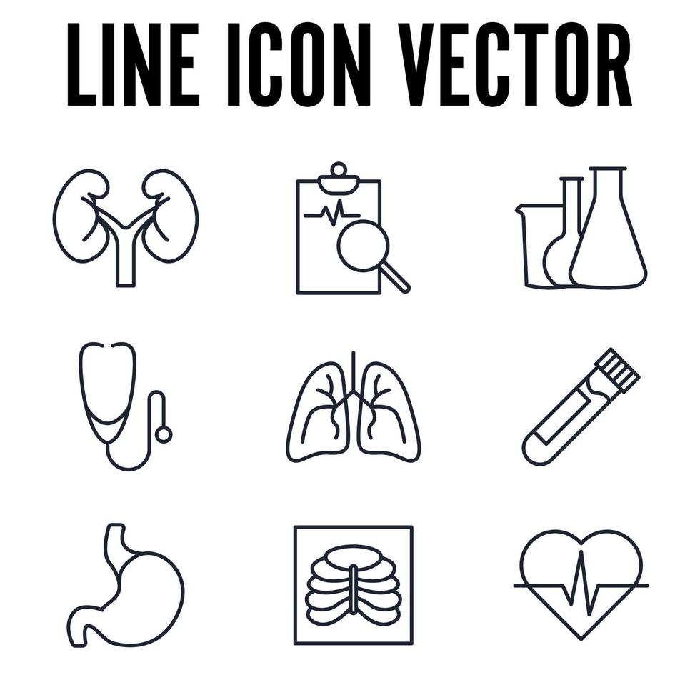 plantilla de símbolo de icono de conjunto de medicina y salud para ilustración de vector de logotipo de colección de diseño gráfico y web