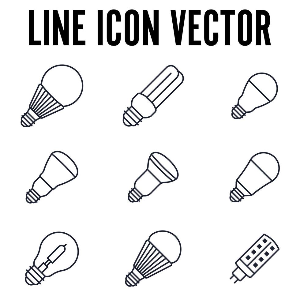 Light Bulb set icon symbol template for graphic and web design collection logo vector illustration