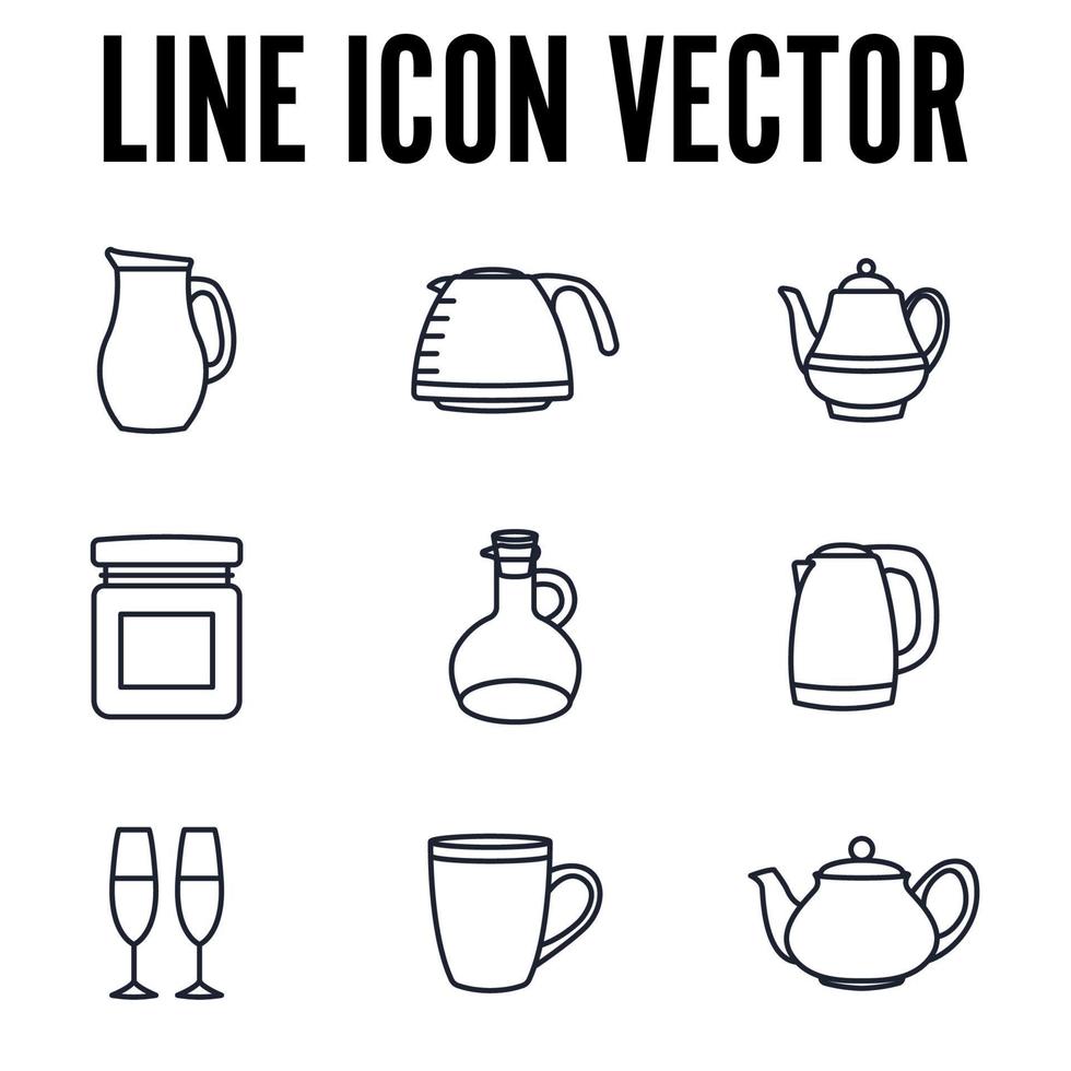 kitchen cooking set icon symbol template for graphic and web design collection logo vector illustration