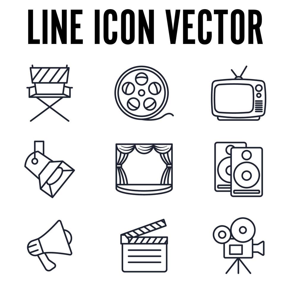 Plantilla de símbolo de icono de conjunto de entretenimiento para ilustración de vector de logotipo de colección de diseño gráfico y web