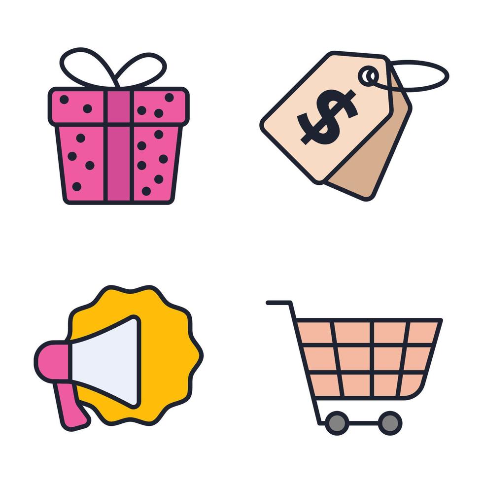 ecommerce set icon symbol template for graphic and web design collection logo vector illustration