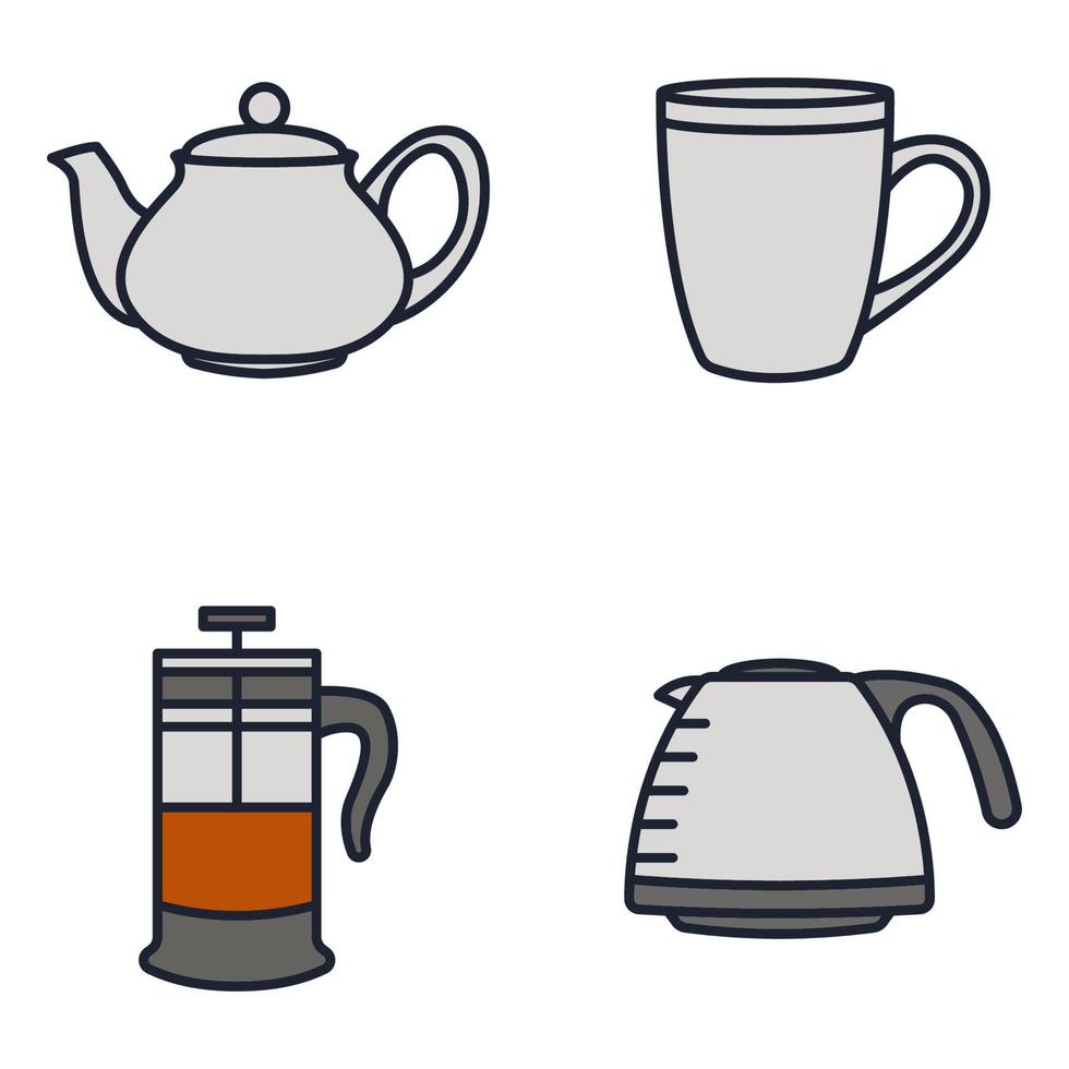 plantilla de símbolo de icono de juego de cocina para diseño gráfico y web ilustración de vector de logotipo de colección