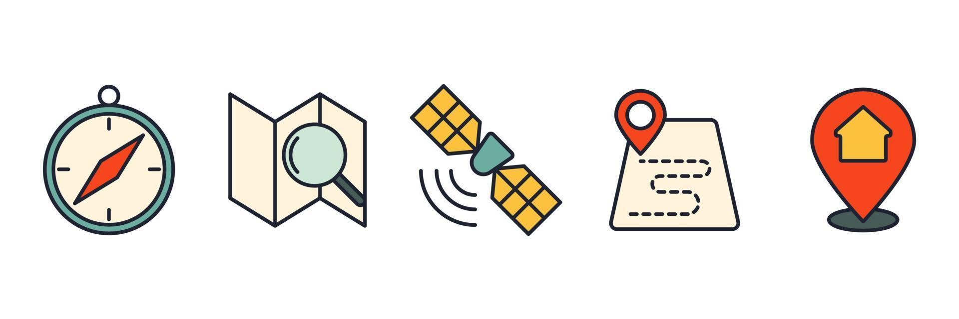 Navigation set icon symbol template for graphic and web design collection logo vector illustration